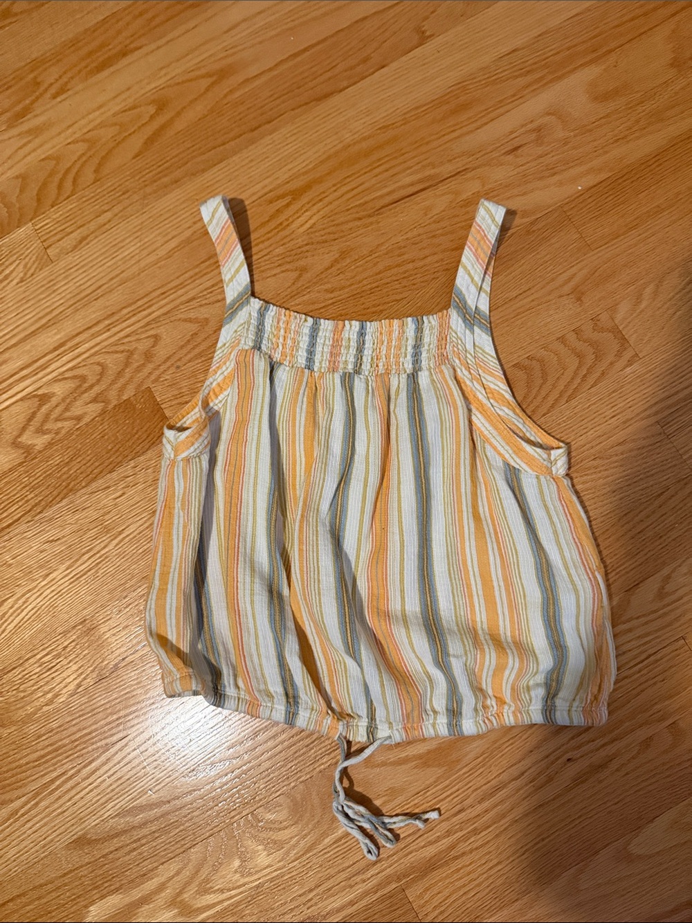 Prana Striped Sleeveless Tank Top in White, Yellow & Light Blue